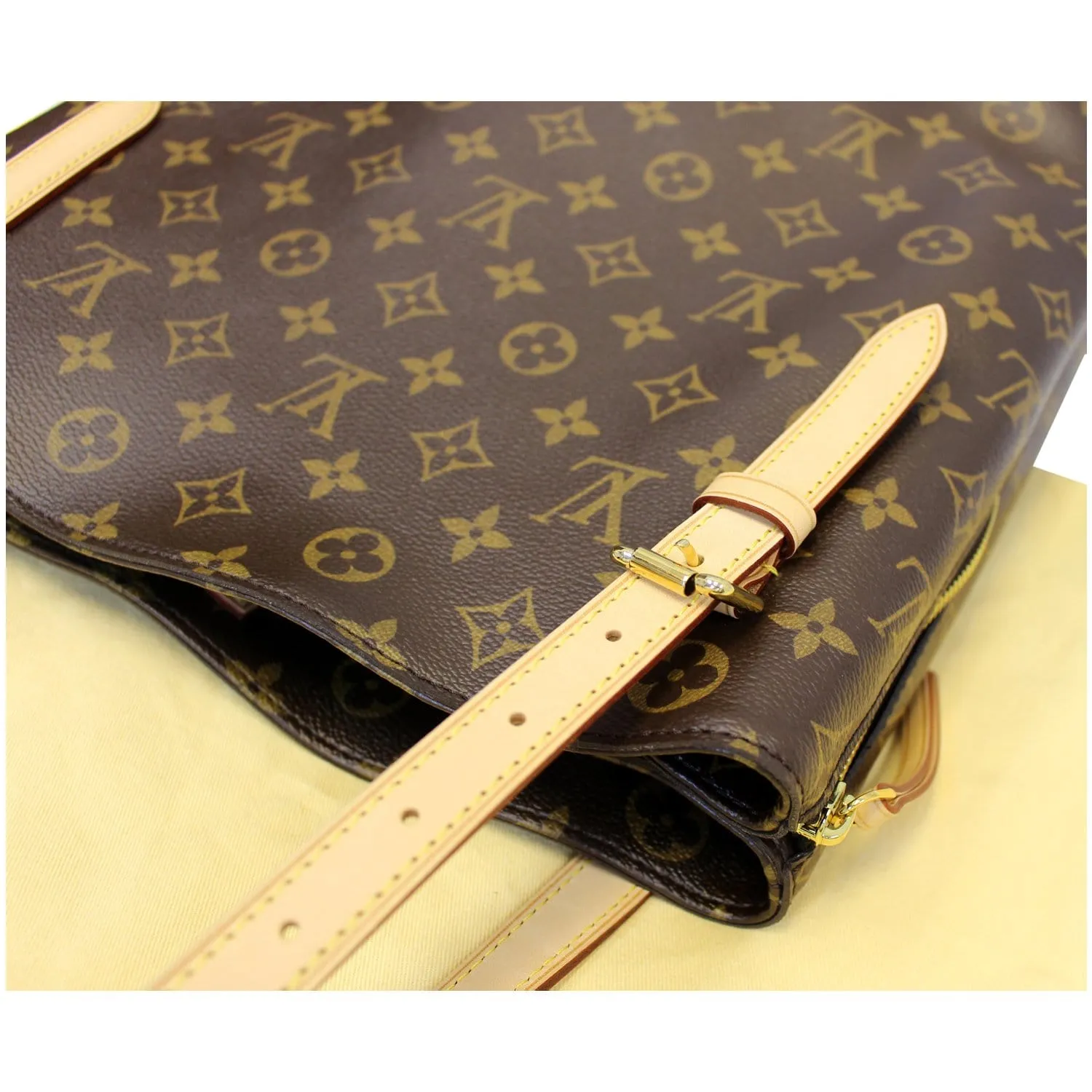 LOUIS VUITTON Voltaire Monogram Canvas Shoulder Bag Brown