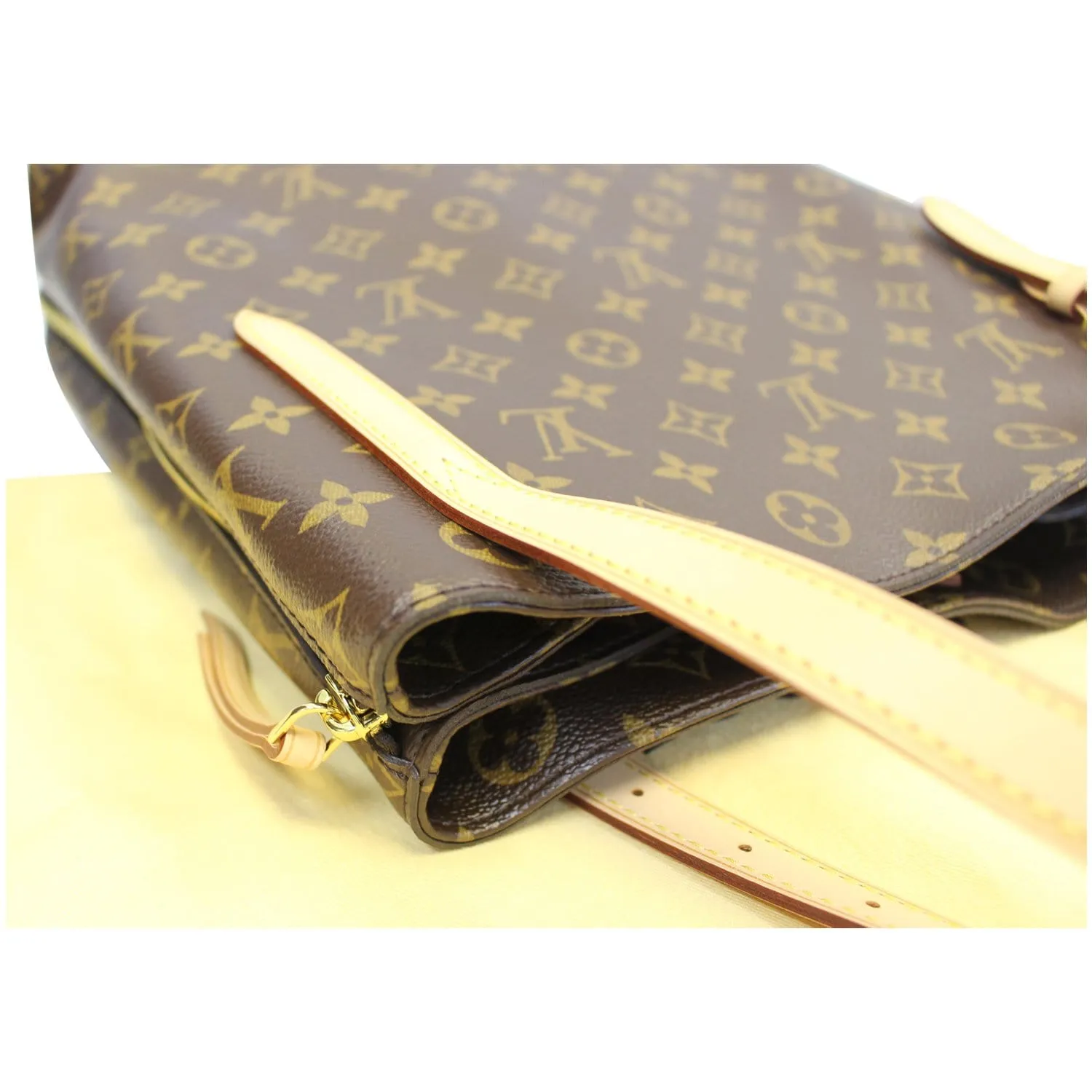 LOUIS VUITTON Voltaire Monogram Canvas Shoulder Bag Brown