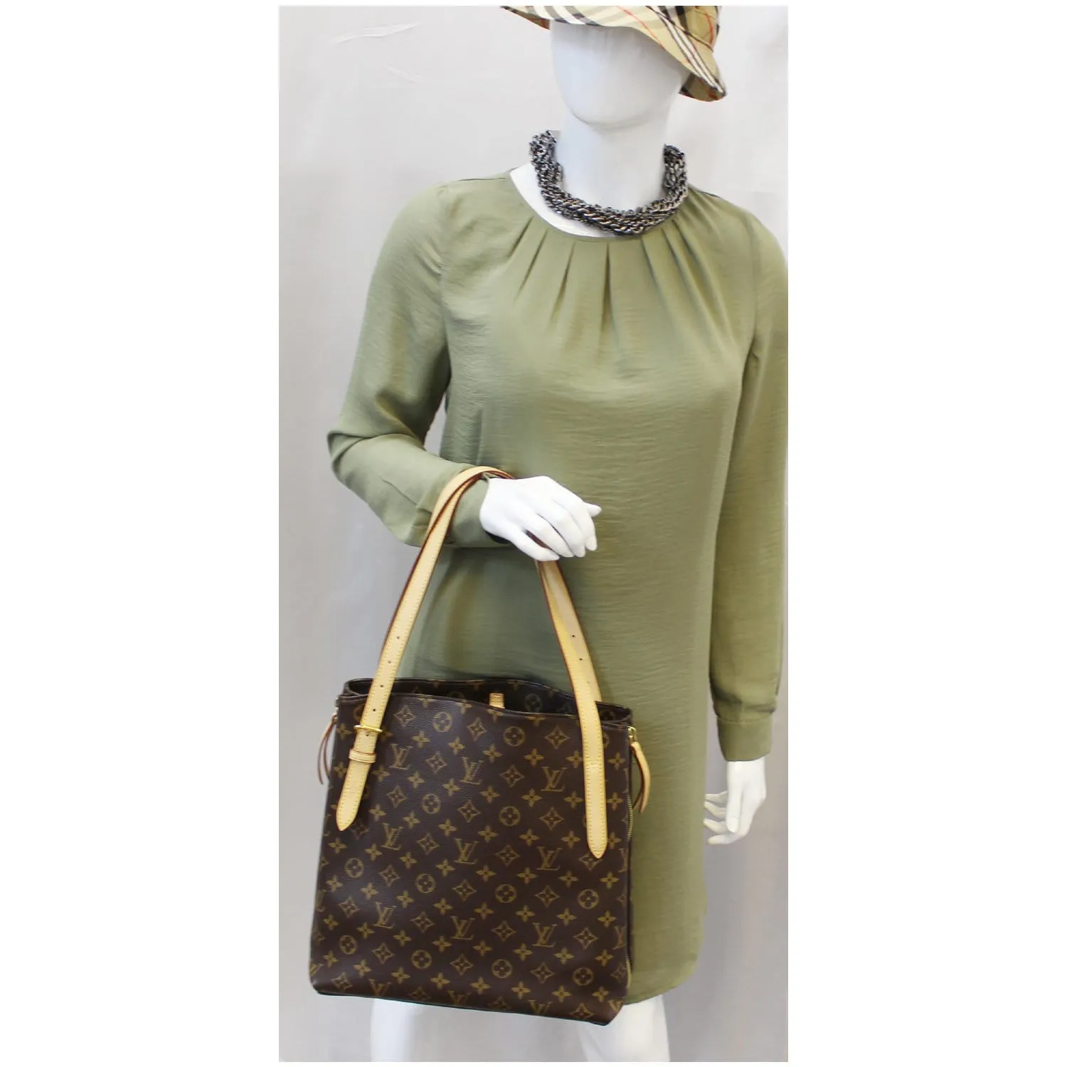 LOUIS VUITTON Voltaire Monogram Canvas Shoulder Bag Brown