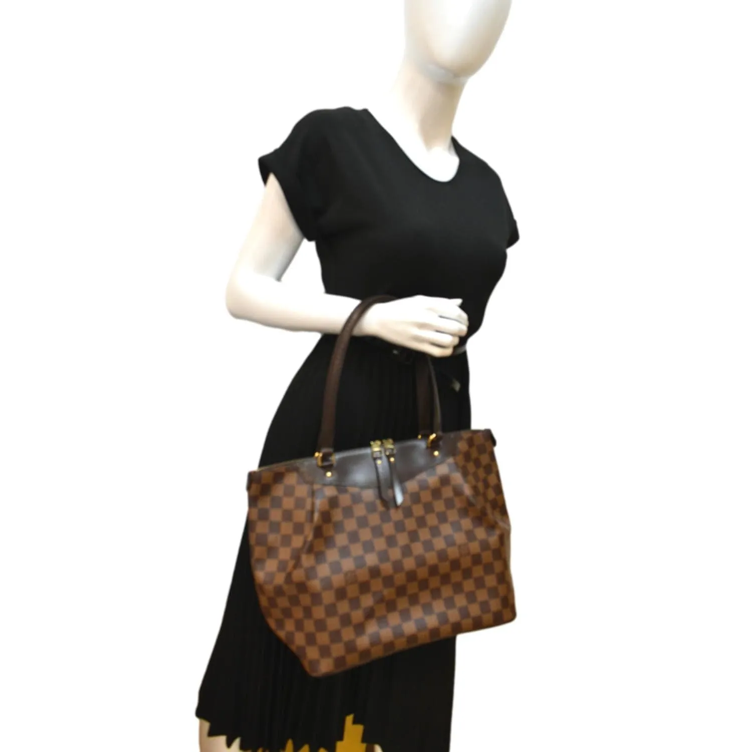 LOUIS VUITTON Westminster GM Damier Ebene Tote Shoulder Bag Brown
