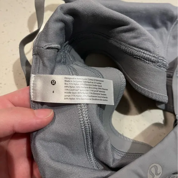 Lululemon Radiant Motion Bra in Rhino Grey Size 8