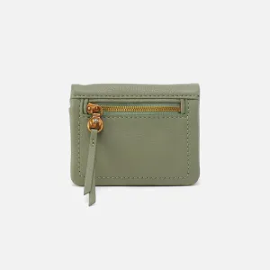 Lumen Mini Wallet In Pebbled Leather - Watercress