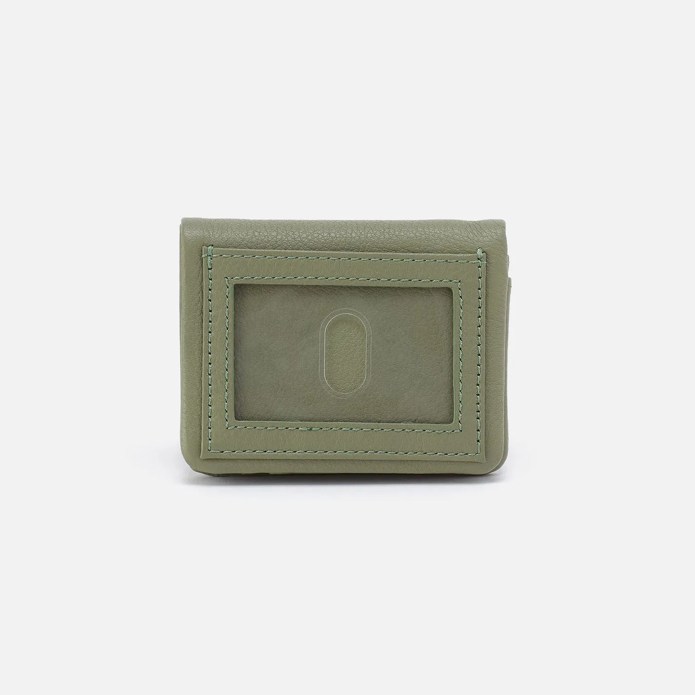 Lumen Mini Wallet In Pebbled Leather - Watercress