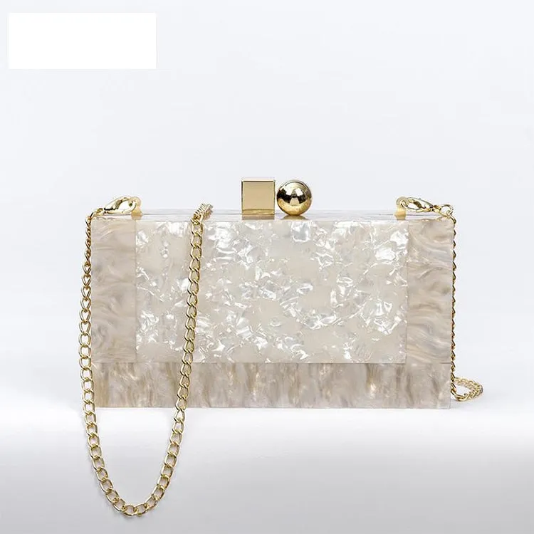 Luxury Uptown Marbling Hard Shell Clutch Bag All-Weather Shoulder Bag