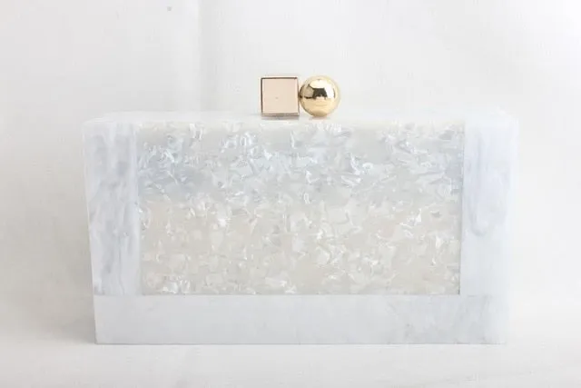 Luxury Uptown Marbling Hard Shell Clutch Bag All-Weather Shoulder Bag