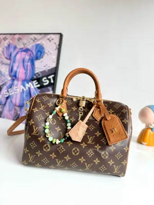 LV Speedy Soft 30 Boho Brown Monogram Canvas Gold Hardware