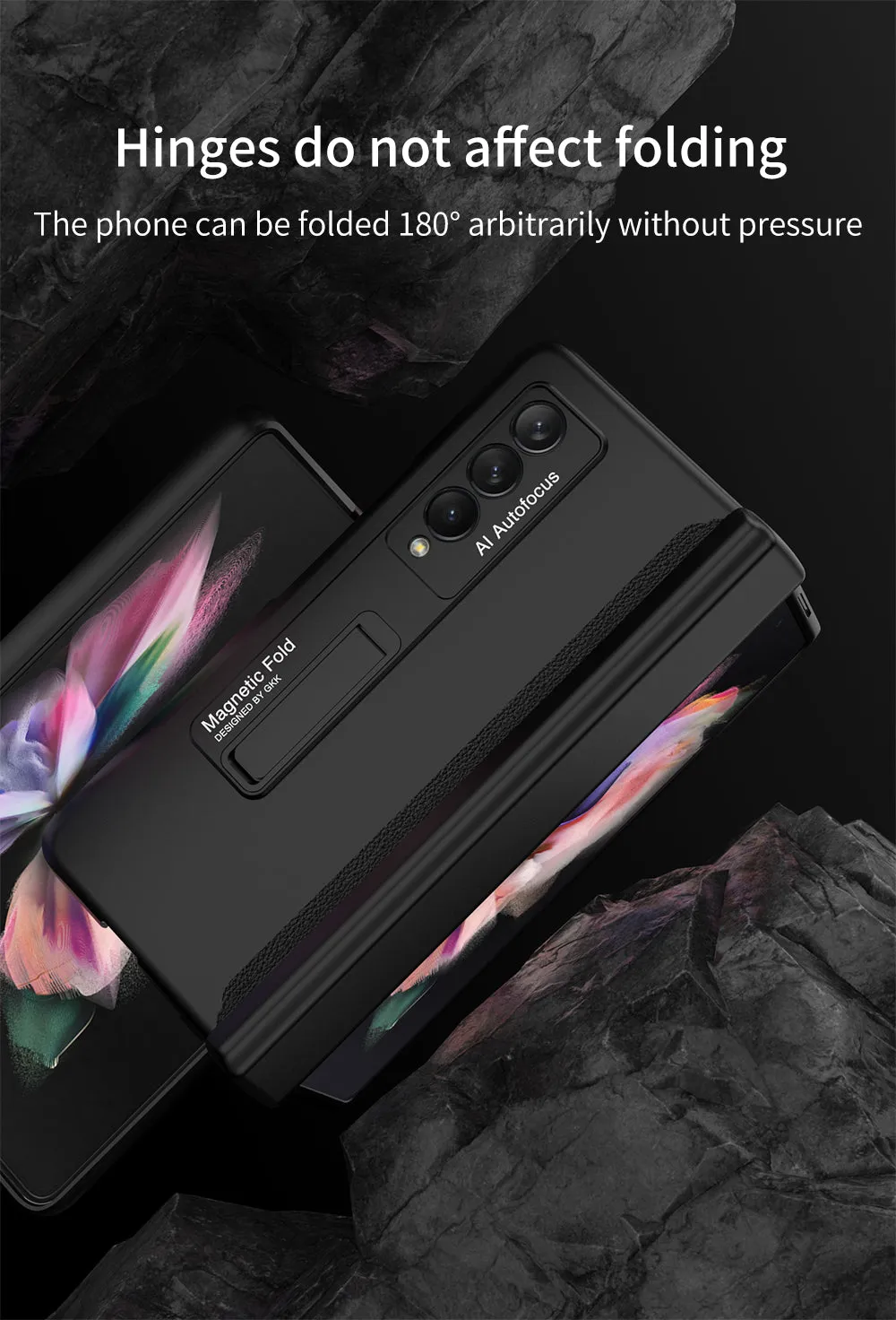 Magnetic Hinge All-included Pen Case For Samsung Galaxy Z Fold 3 Case Screen Tempered Glass Stand For Galaxy Z Fold3 Cover