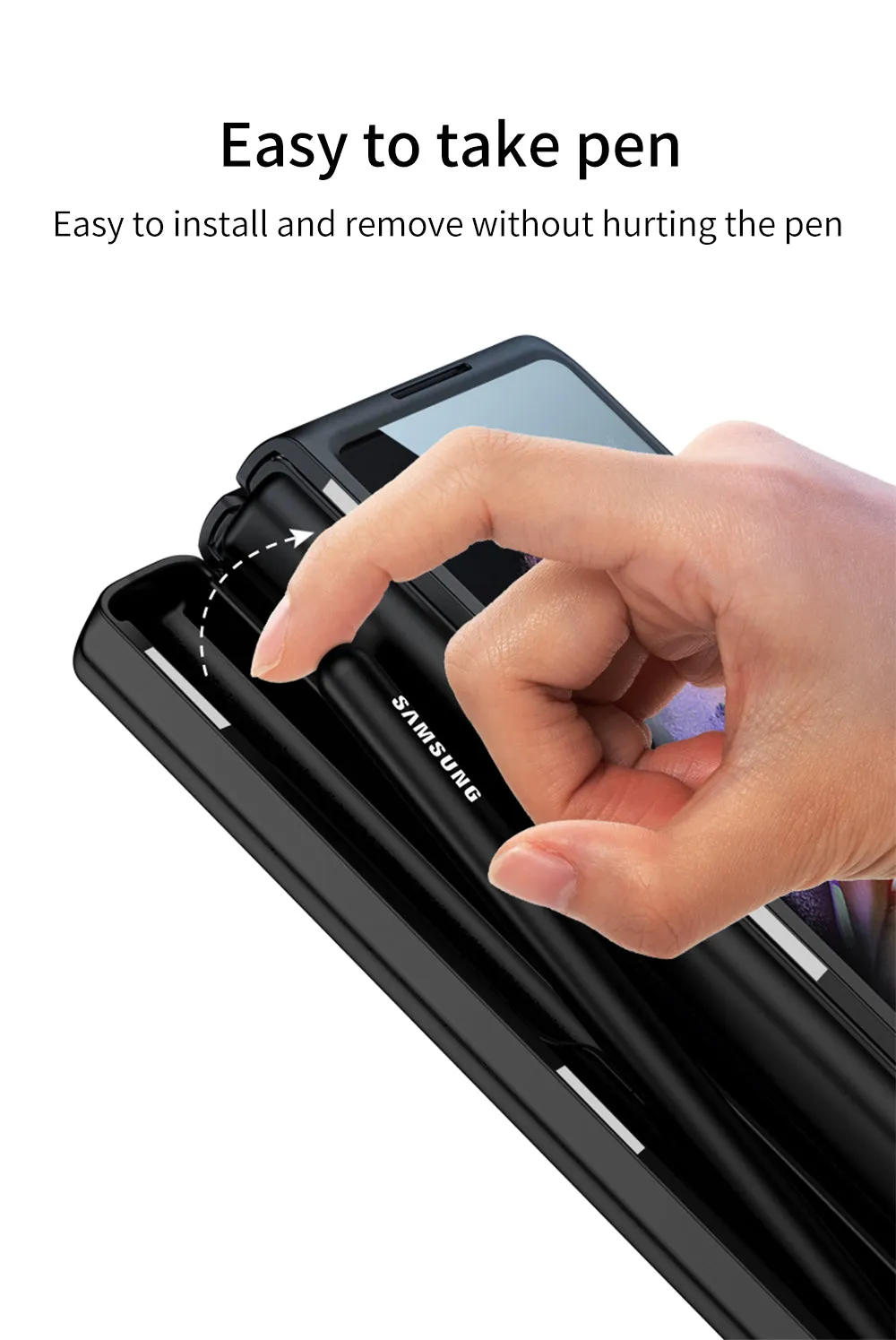 Magnetic Hinge All-included Pen Case For Samsung Galaxy Z Fold 3 Case Screen Tempered Glass Stand For Galaxy Z Fold3 Cover