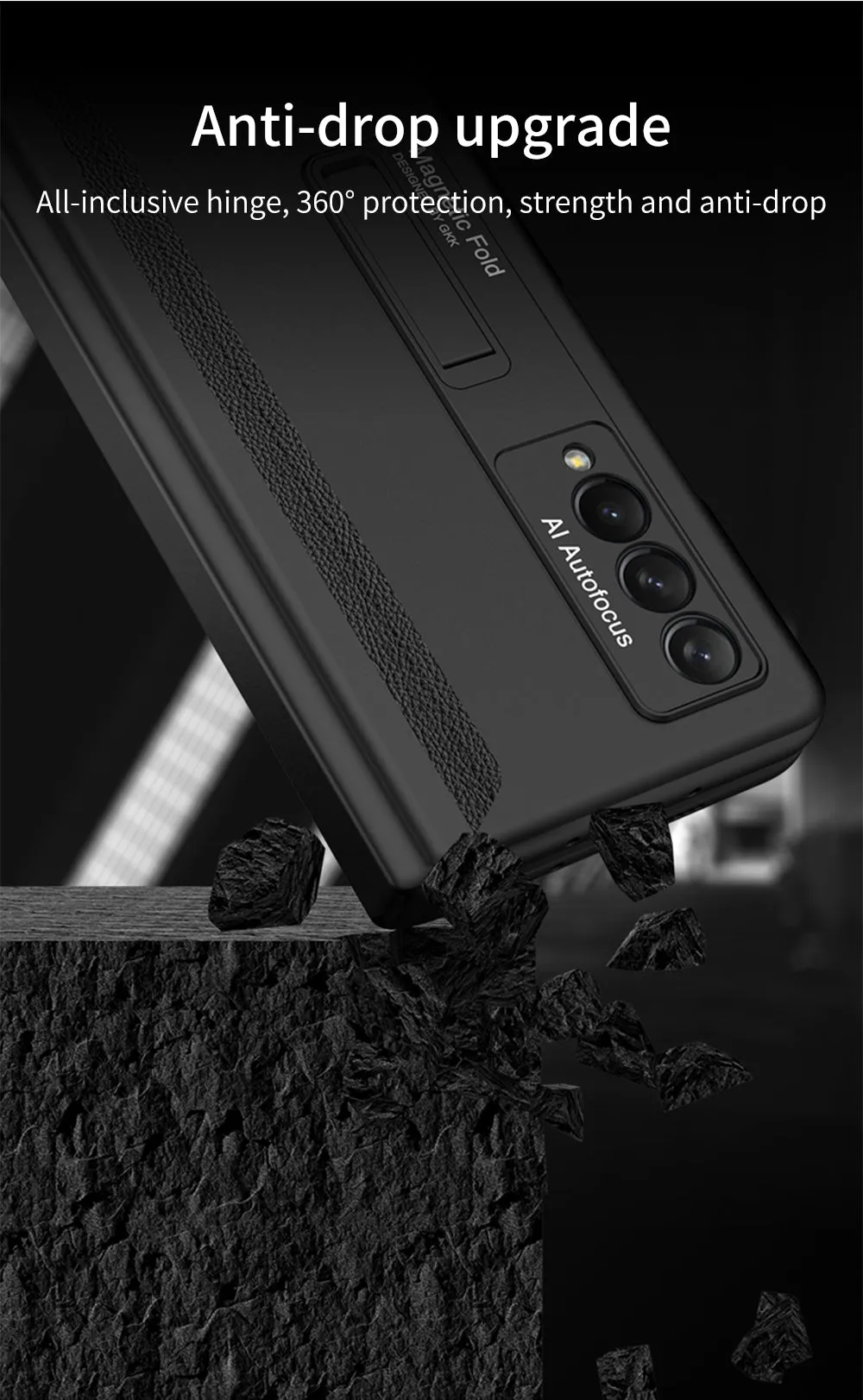 Magnetic Hinge All-included Pen Case For Samsung Galaxy Z Fold 3 Case Screen Tempered Glass Stand For Galaxy Z Fold3 Cover