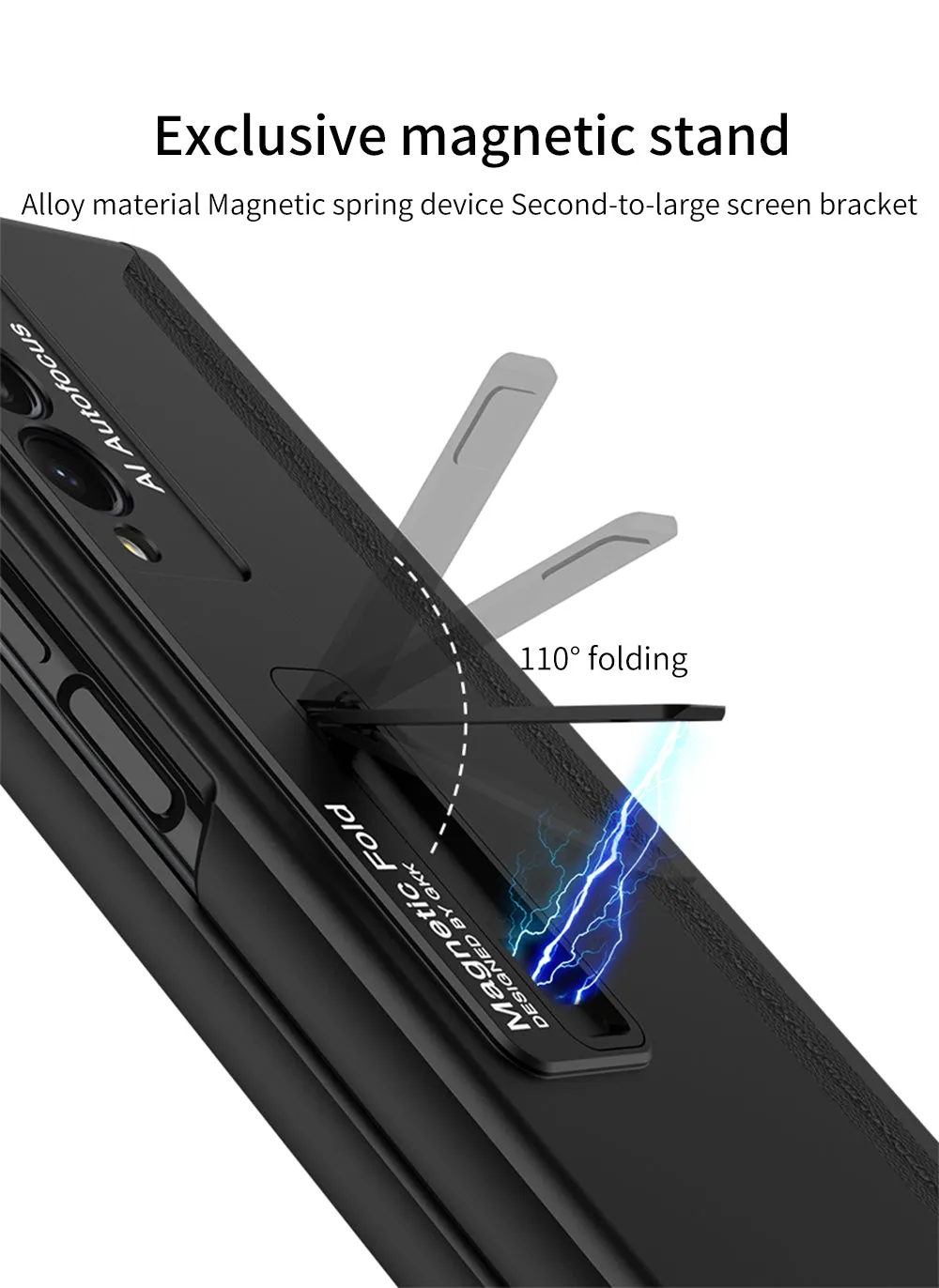 Magnetic Hinge All-included Pen Case For Samsung Galaxy Z Fold 3 Case Screen Tempered Glass Stand For Galaxy Z Fold3 Cover