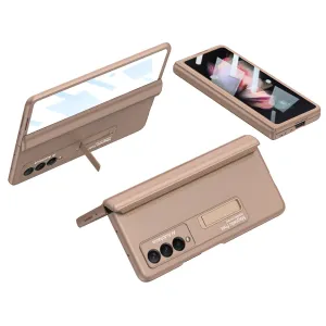 Magnetic Tempered Glass Stand Case For Samsung Galaxy Z Fold Flip 3 Bracket Stand Hard Phone Cover For Samsung Fold3
