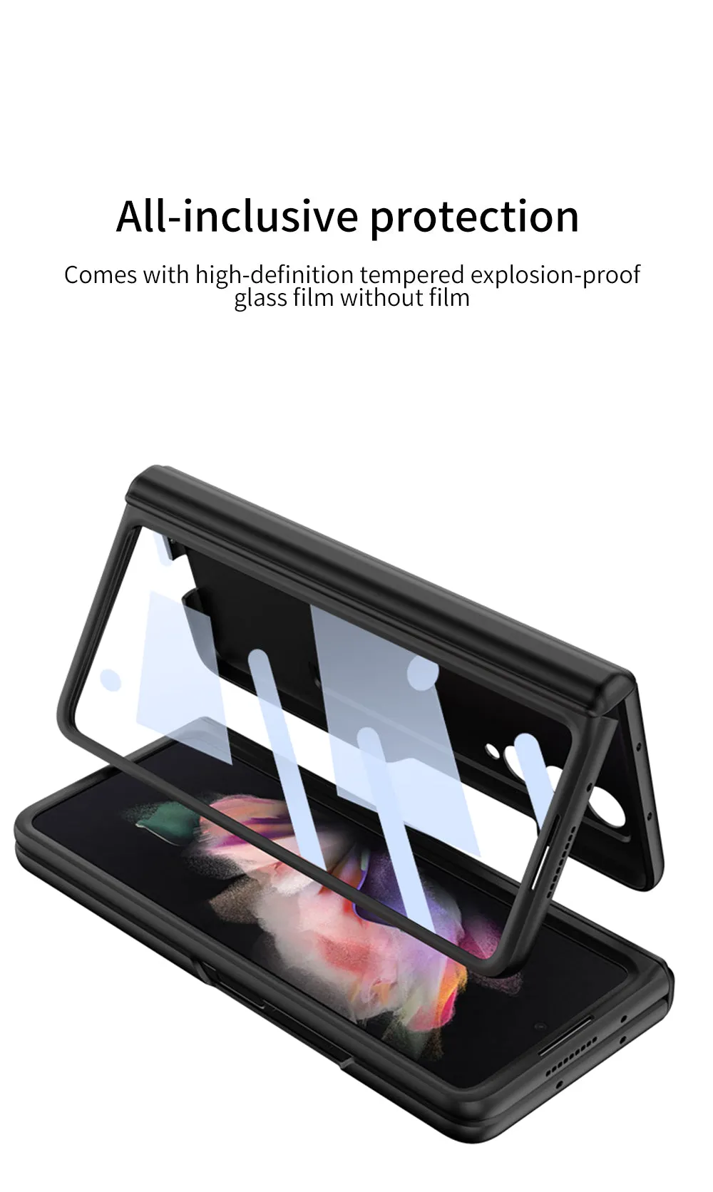 Magnetic Tempered Glass Stand Case For Samsung Galaxy Z Fold Flip 3 Bracket Stand Hard Phone Cover For Samsung Fold3