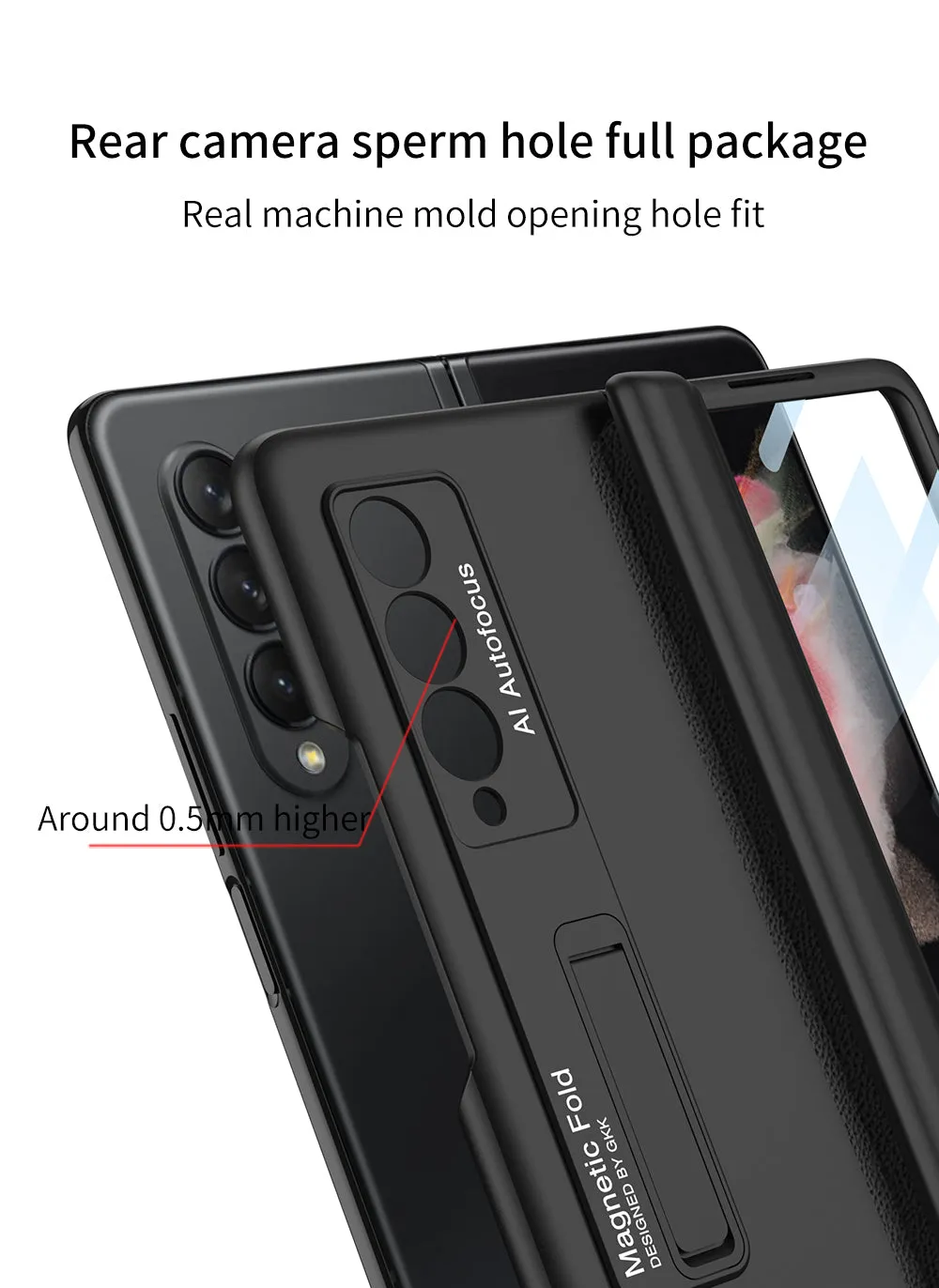 Magnetic Tempered Glass Stand Case For Samsung Galaxy Z Fold Flip 3 Bracket Stand Hard Phone Cover For Samsung Fold3