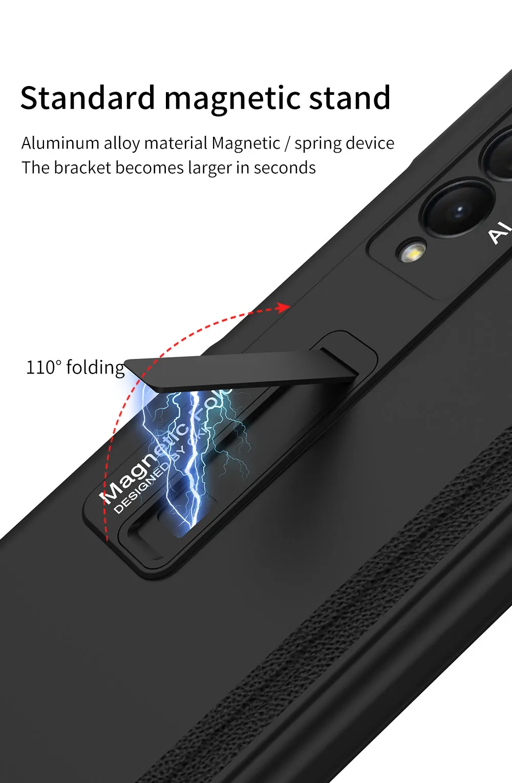 Magnetic Tempered Glass Stand Case For Samsung Galaxy Z Fold Flip 3 Bracket Stand Hard Phone Cover For Samsung Fold3
