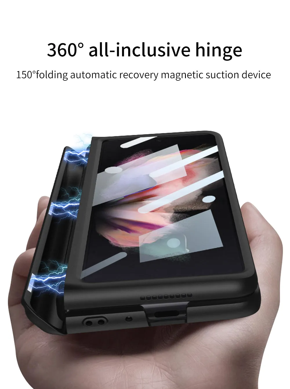 Magnetic Tempered Glass Stand Case For Samsung Galaxy Z Fold Flip 3 Bracket Stand Hard Phone Cover For Samsung Fold3
