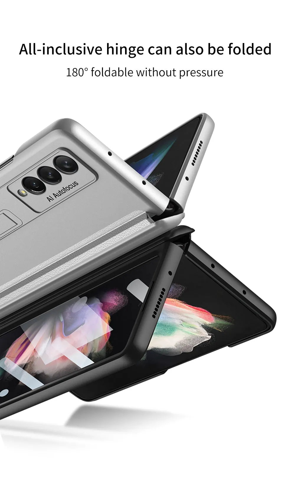 Magnetic Tempered Glass Stand Case For Samsung Galaxy Z Fold Flip 3 Bracket Stand Hard Phone Cover For Samsung Fold3