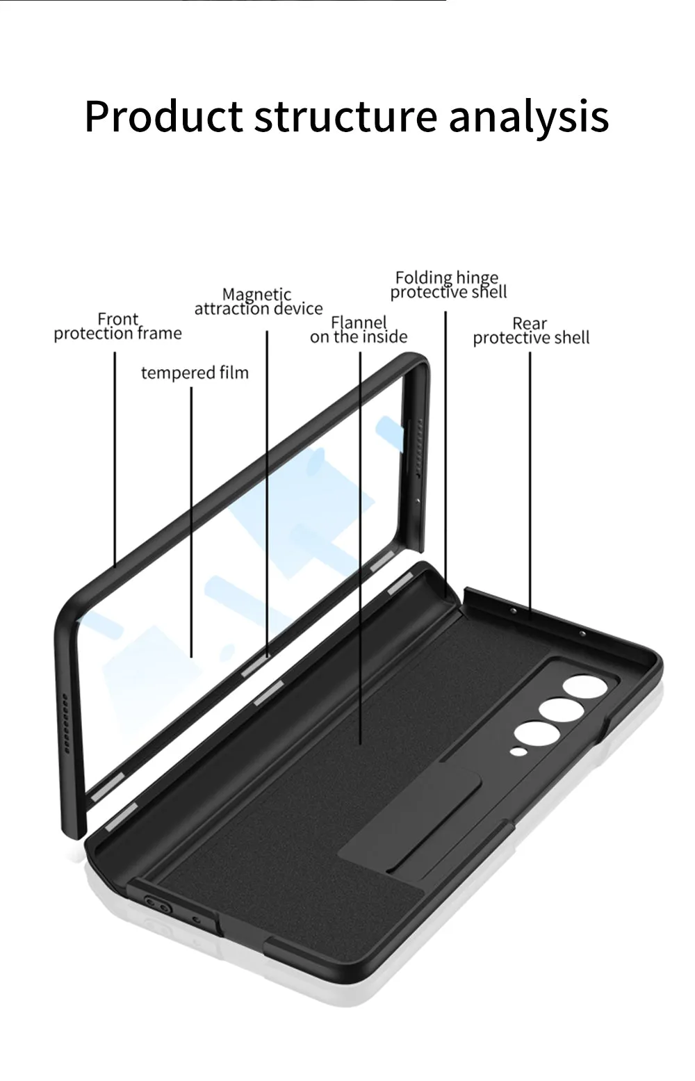 Magnetic Tempered Glass Stand Case For Samsung Galaxy Z Fold Flip 3 Bracket Stand Hard Phone Cover For Samsung Fold3