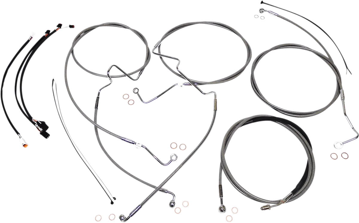 Magnum 589921 Stainless Steel Handlebar Installation Kit with Chrome Fittings for 12-14in. Ape