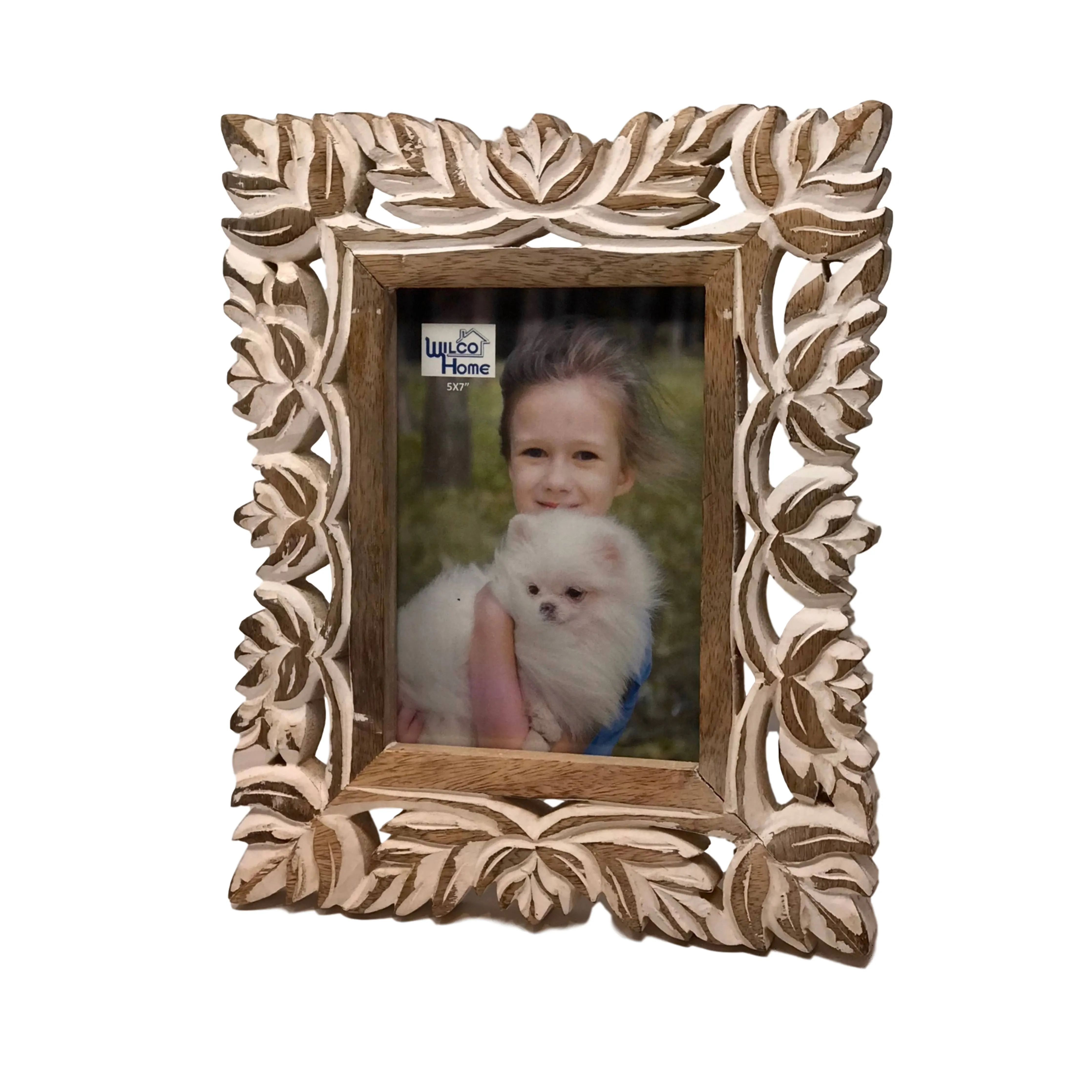 Malaga Hand-Carved Easel Photo Frame-Fall Décor: 4x6"