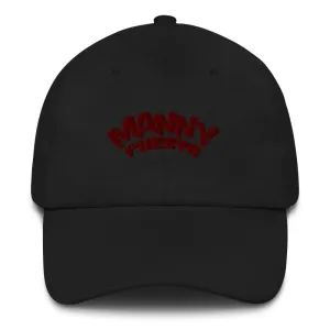 Manny Phesto Text Logo (Sexy Red Text) Embroidered Dad Hat