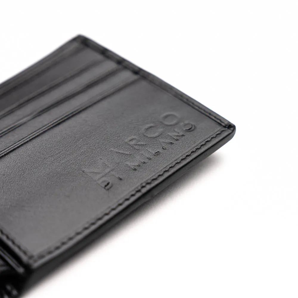 Marco Di Milano Stingray Bi-Fold in Black / White Exotic Leather Wallet