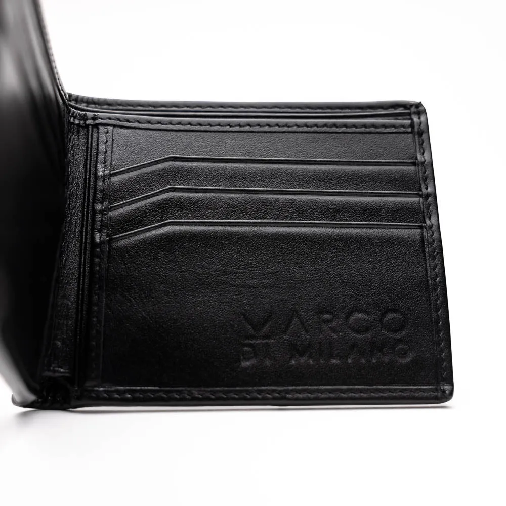 Marco Di Milano Stingray Bi-Fold in Black / White Exotic Leather Wallet