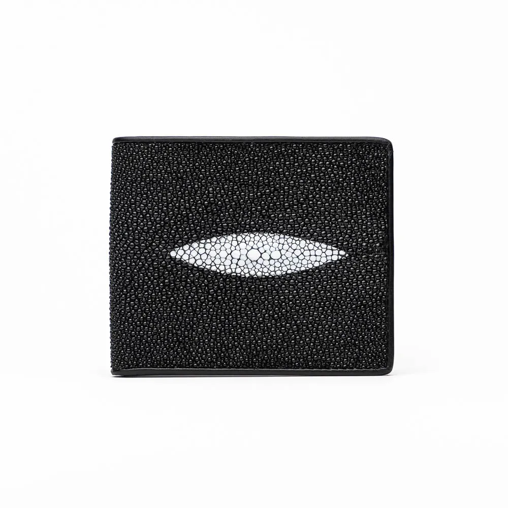 Marco Di Milano Stingray Bi-Fold in Black / White Exotic Leather Wallet