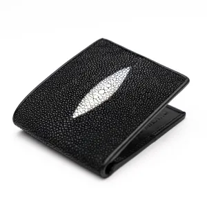 Marco Di Milano Stingray Bi-Fold in Black / White Exotic Leather Wallet