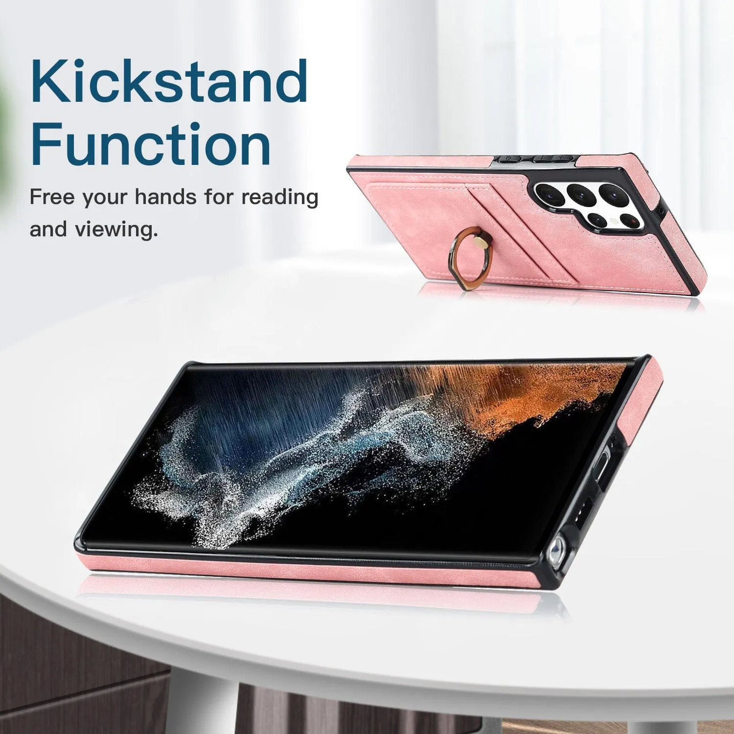Matte Leather Cardholder Case For Samsung Galaxy