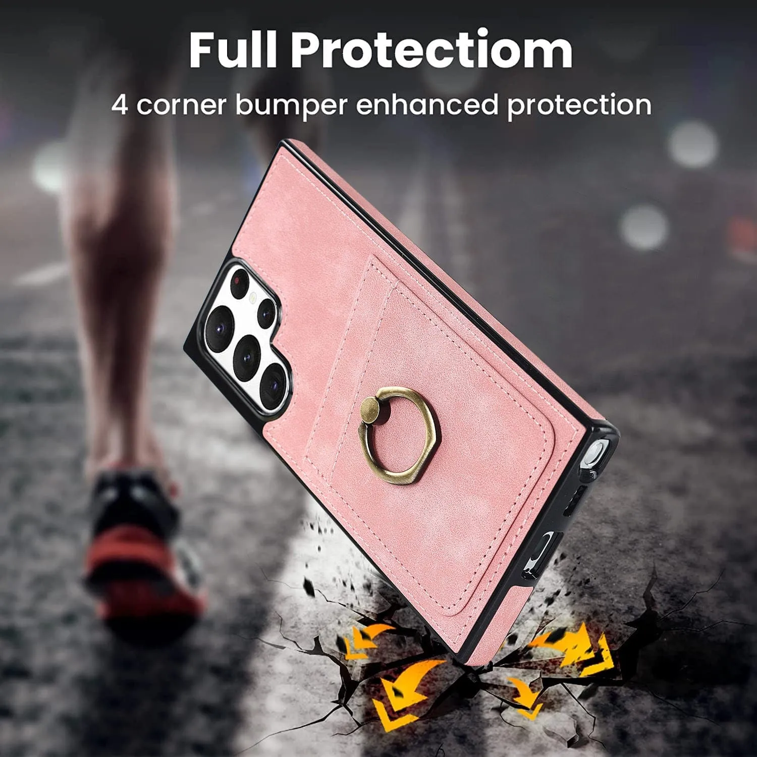 Matte Leather Cardholder Case For Samsung Galaxy