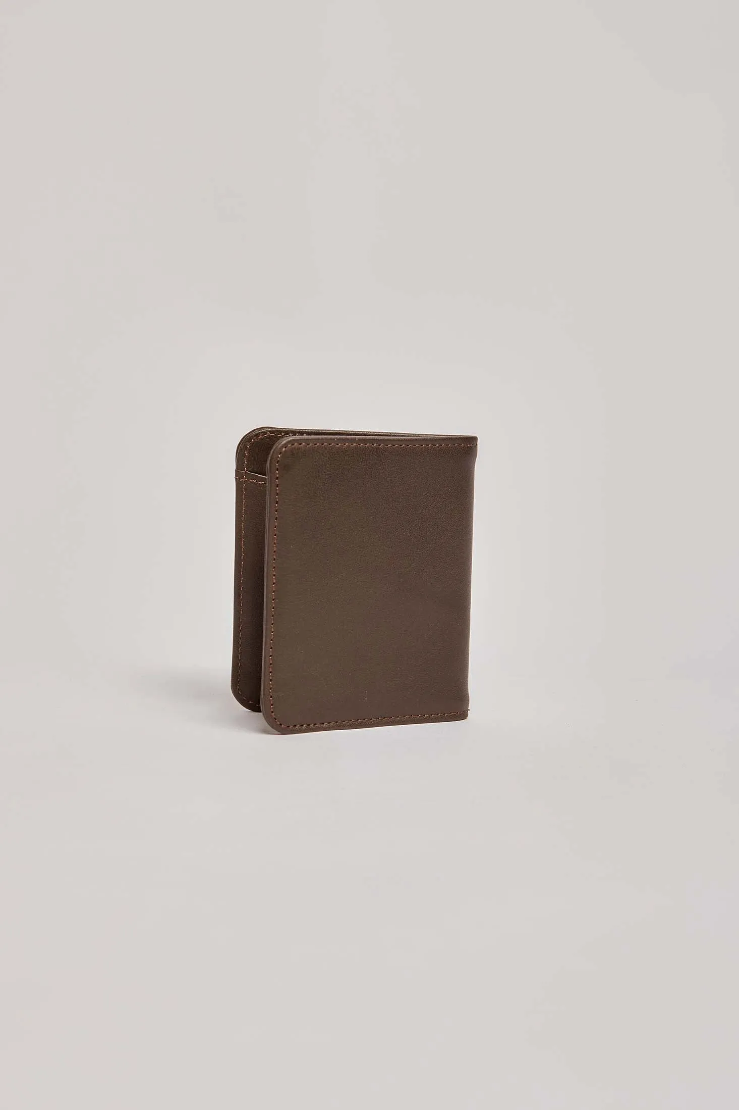 Men Card Holder Embellished Genuine Leather Brown