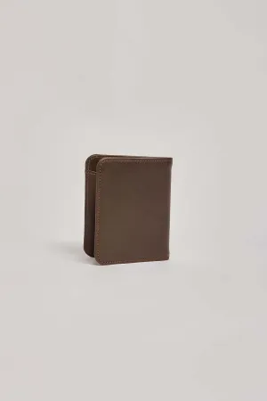 Men Card Holder Embellished Genuine Leather Brown