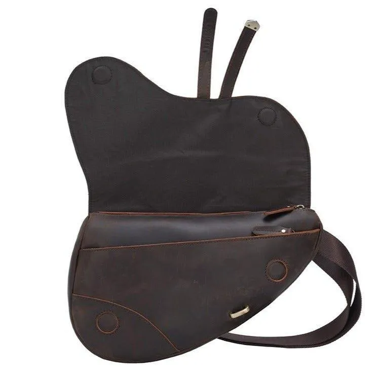 Mens Leather Sling Bag Casual Crossbody Bags