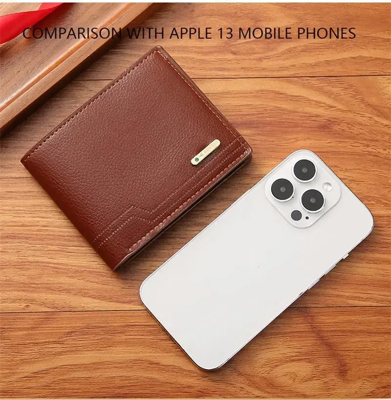 Men's Short Pu Leather - Wallet Soft Lychee Pattern Leather Wallet