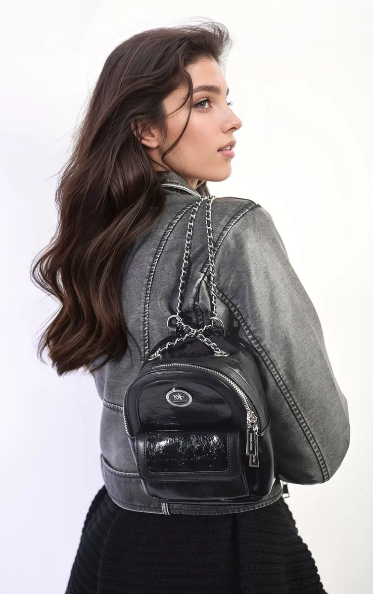 Mini Backpack with Chain Strap