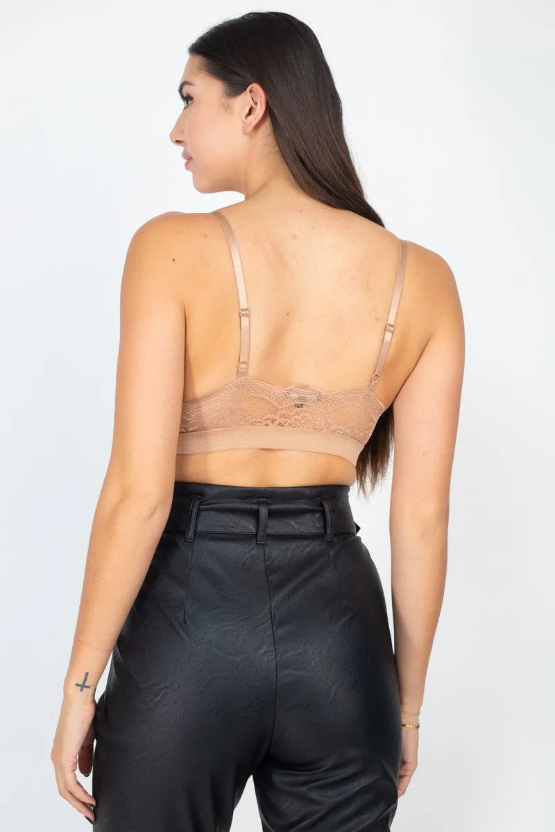 Mocha Bralette Lace Top