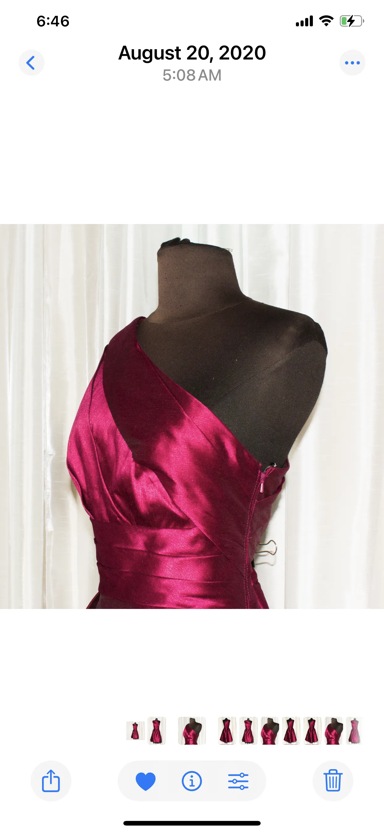 MONIQUE LHUILLIER Style 442593 Short One Shoulder Cocktail Dress Berry Size 8 NWT