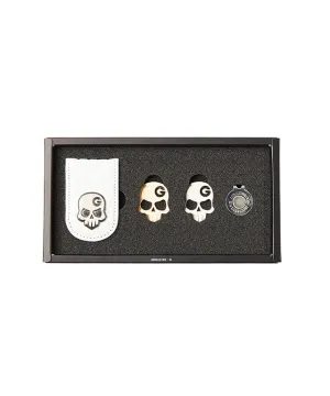 Monster G Italian Genuine Leather Crocodile Texture Golf & Daily Money Clip White