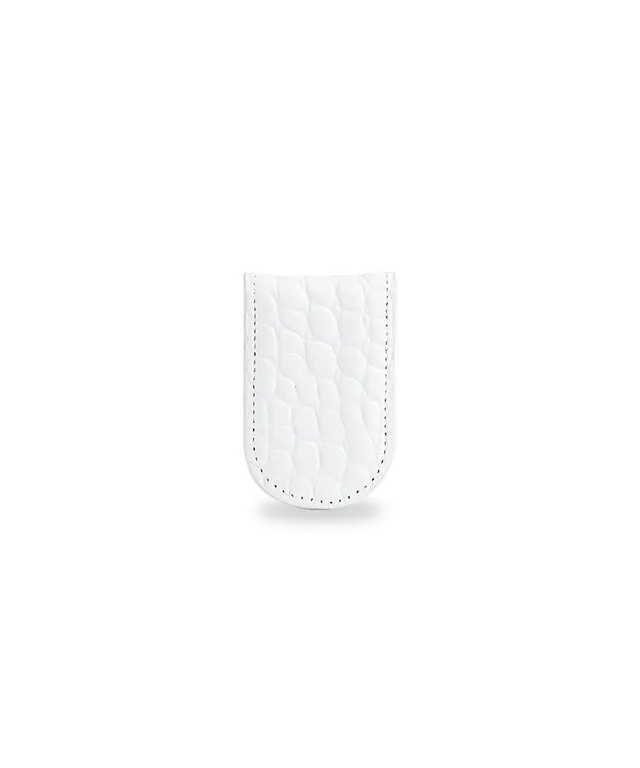Monster G Italian Genuine Leather Crocodile Texture Golf & Daily Money Clip White