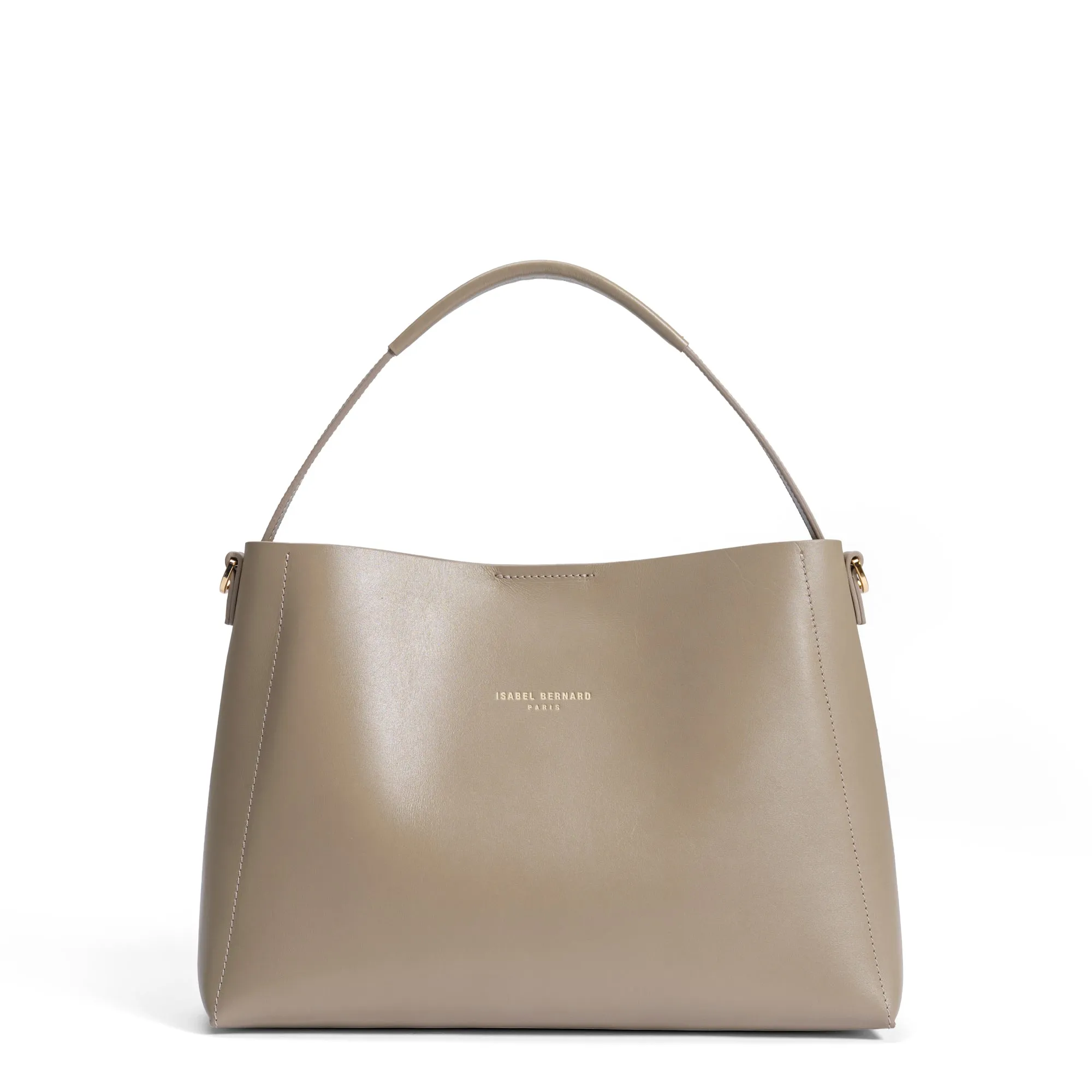 Montmartre Béatrice taupe vegetable tanned leather handbag