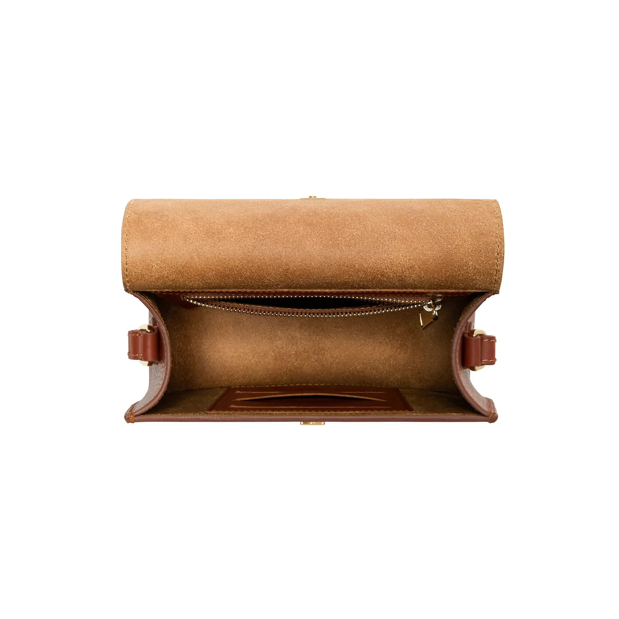 Montmartre Manon cognac vegetable tanned leather crossbody bag