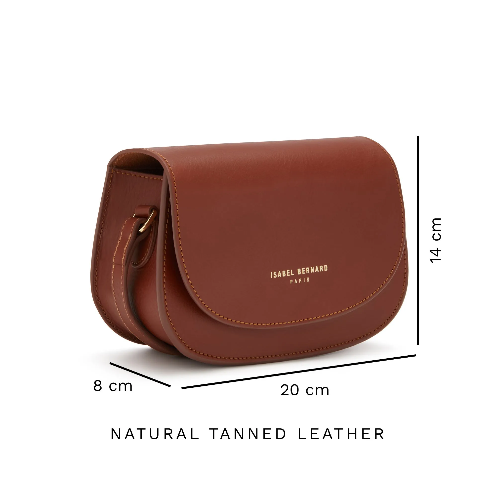 Montmartre Manon cognac vegetable tanned leather crossbody bag
