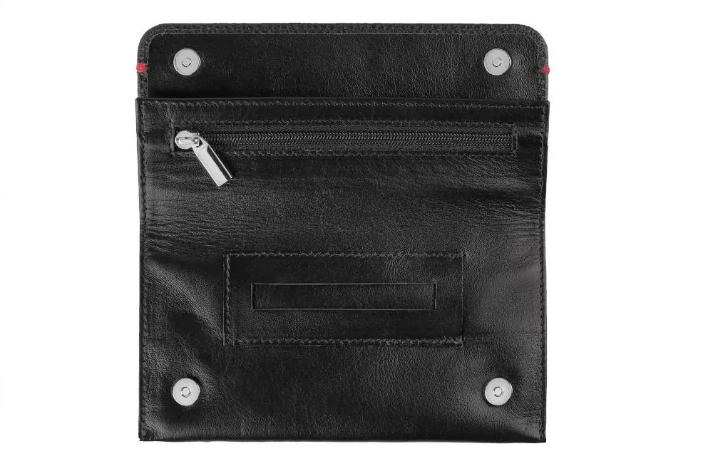 Nappa Bi-Fold Tobacco Pouch Black