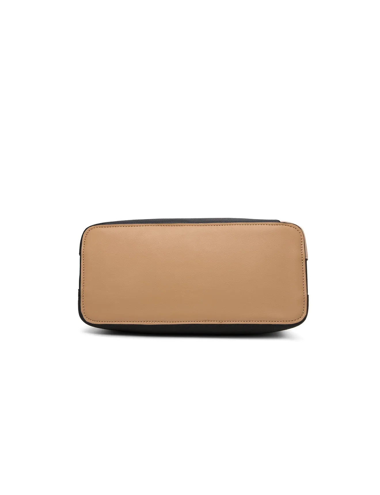 NATALIA VEGAN TRIPLE COMPARTMENT BAG- XB-2322-BLK/BEI