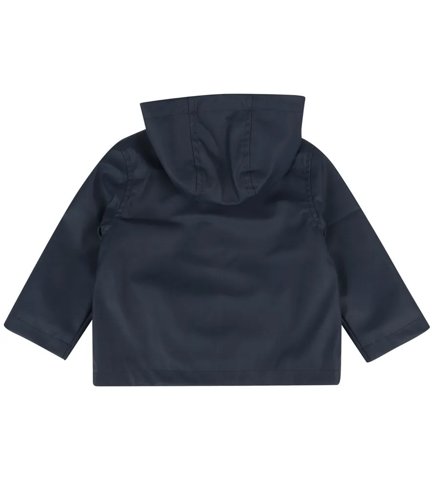 Navy Blue Showerproof Coat with Nautical Stripe Lining