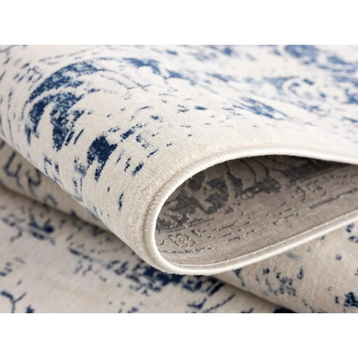 New Casper 9936 Navy Area Rug, 3'9" X 5'6". Made in Turkey! High quality polypropylene fibers, soft, soft and durable.