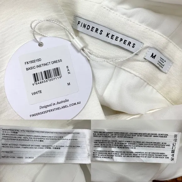 NEW Finders Keepers “Basic Instinct” White Dress I38x