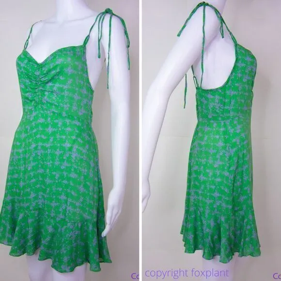NEW Intimately‎ Free People Caught Up Printed Slip Dress, Green, L