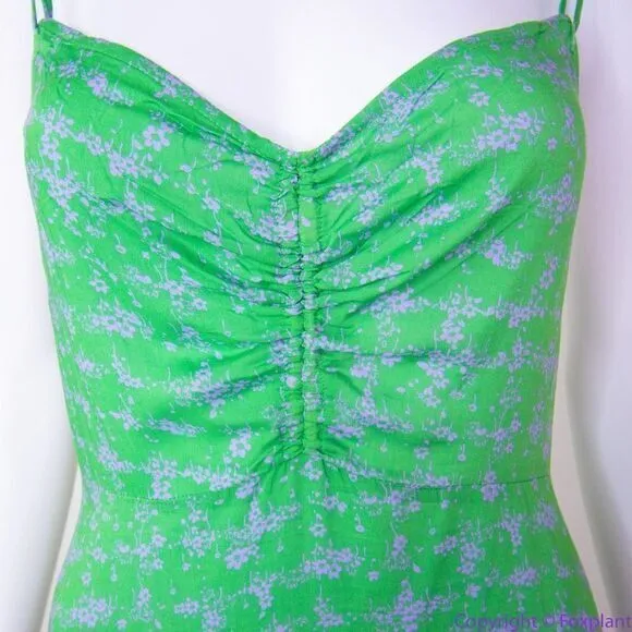 NEW Intimately‎ Free People Caught Up Printed Slip Dress, Green, L