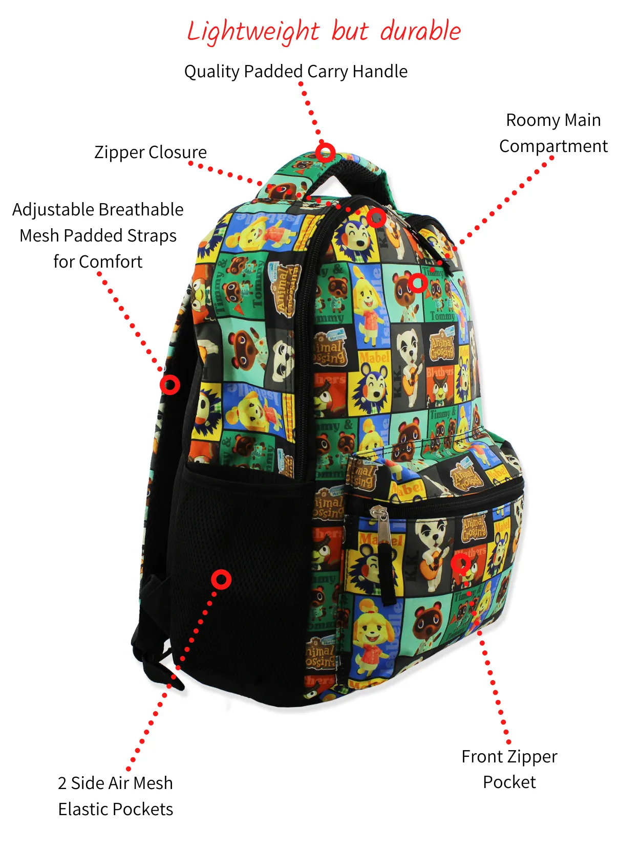 Nintendo Animal Crossing 16 Inch School Backpack